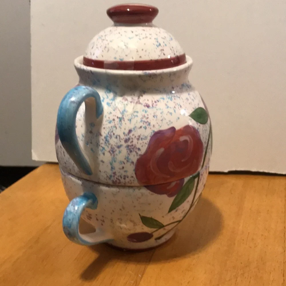 3 pc porcelain Tea for One  teapot n cup - Picture 5 of 9